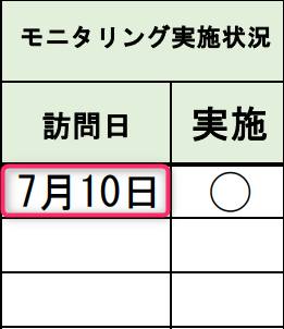 モニタリング訪問日の説明画像